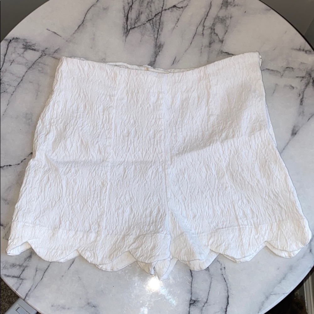 White scallop shorts